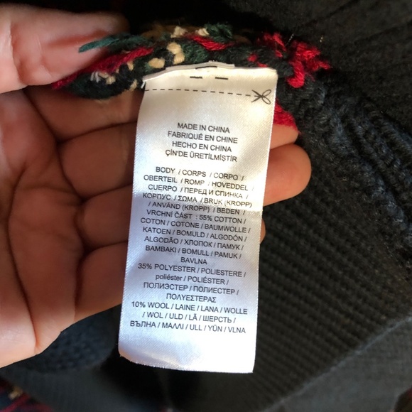 NWT Ralph Lauren Black Erindaria Aztec/ Fair Isle cardigan in size M - Picture 8 of 9